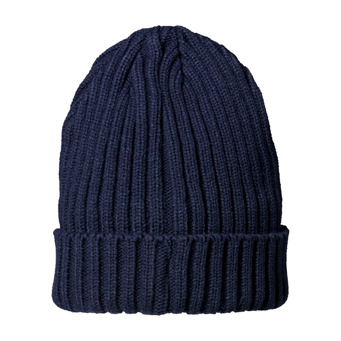 Gorro de punto acanalado elástico y flexible Elevate Life color azul marino segunda vista trasera