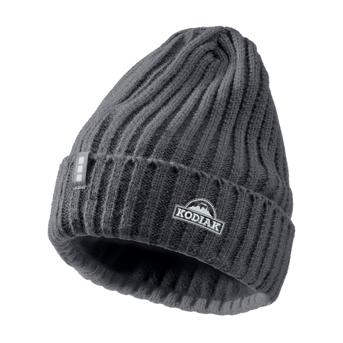 Gorro de punto acanalado elástico y flexible Elevate Life color gris topo