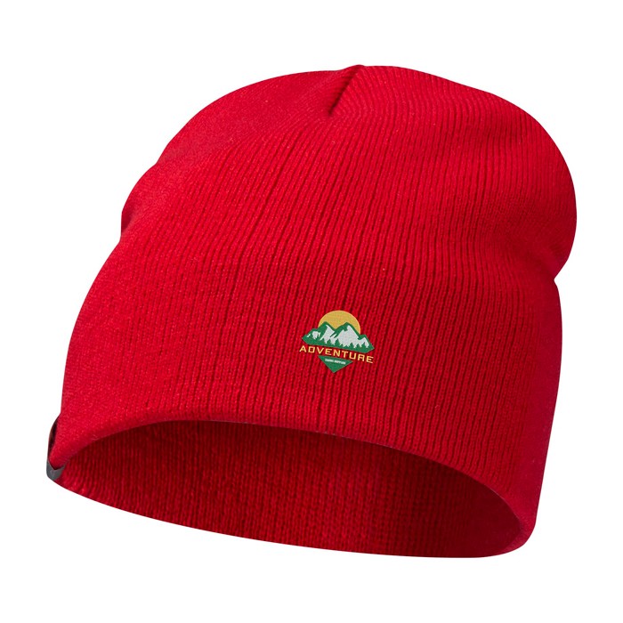 Gorro versátil de punto canalé ideal para climas fríos Elevate™ color rojo