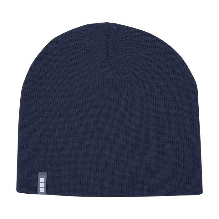 Gorro versátil de punto canalé ideal para climas fríos Elevate™ color azul marino segunda vista frontal