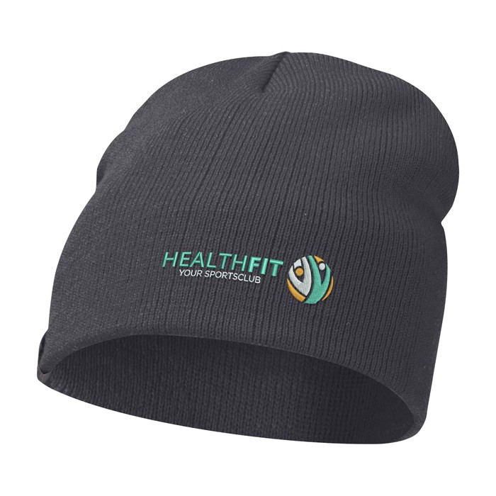 Gorro versátil de punto canalé ideal para climas fríos Elevate™ color gris oscuro