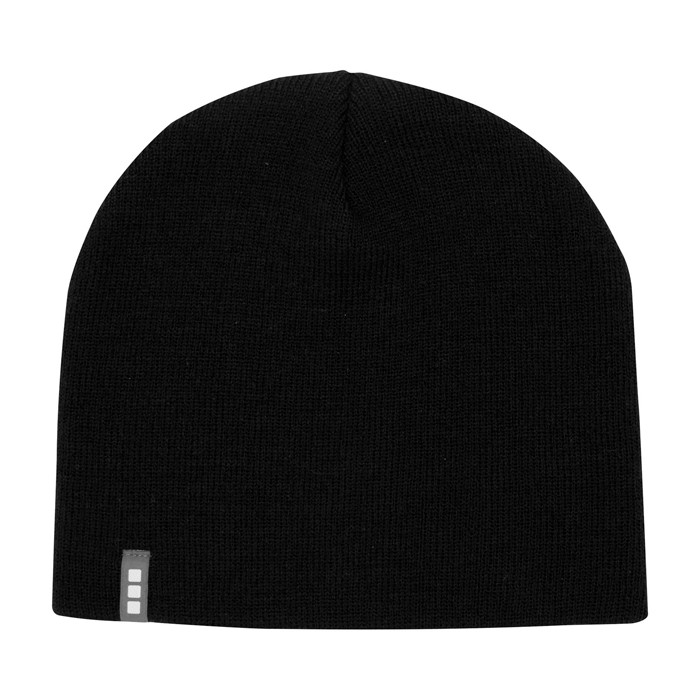 Gorro versátil de punto canalé ideal para climas fríos Elevate™ color negro segunda vista frontal
