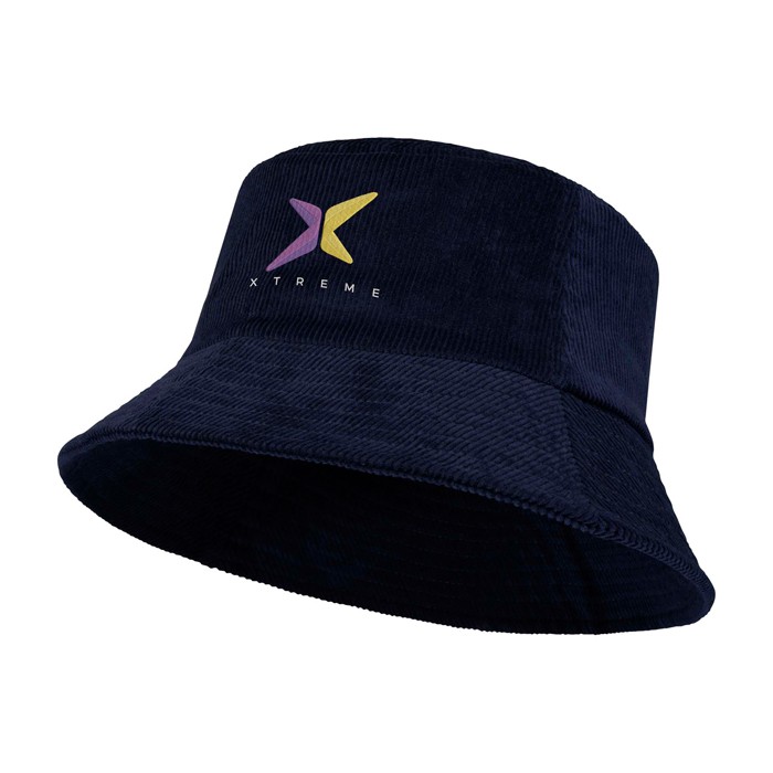 Sombrero para el sol de pana reciclada y algodón 280 g/m2 color azul marino