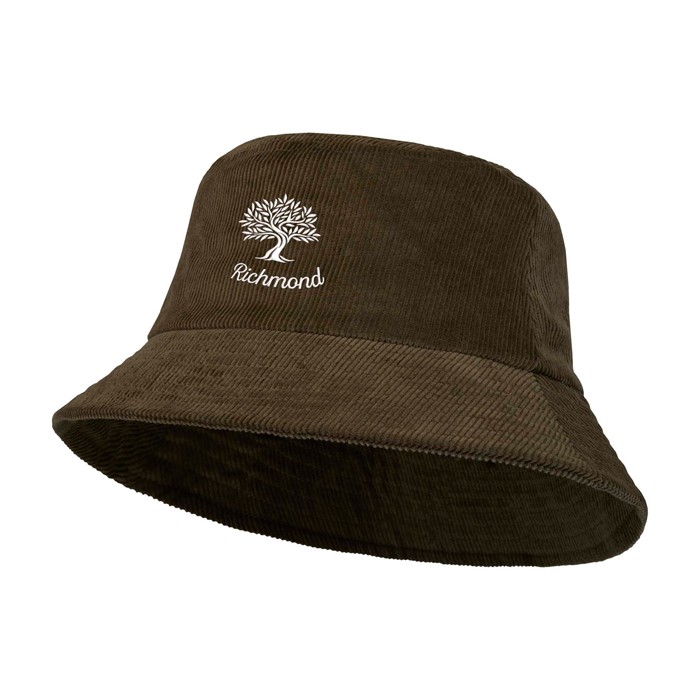 Sombrero para el sol de pana reciclada y algodón 280 g/m2 color verde oscuro