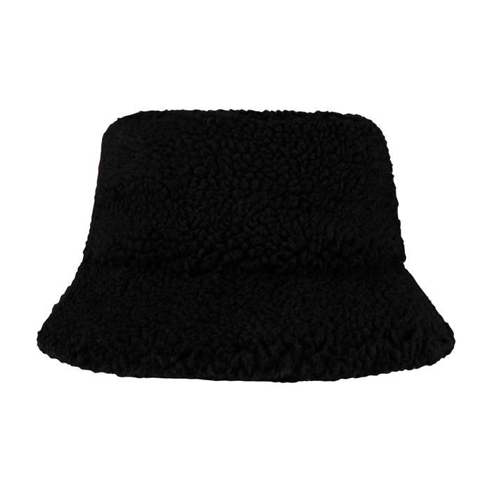 Sombrero de pescador hecho de sherpa que ofrece calidez y ligereza color negro segunda vista frontal