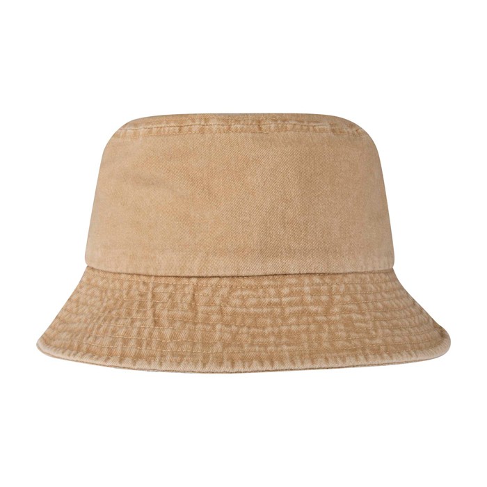 Sombrero tipo bob de algodón lavado con diseño atemporal 245 g/m2 color marfil segunda vista frontal