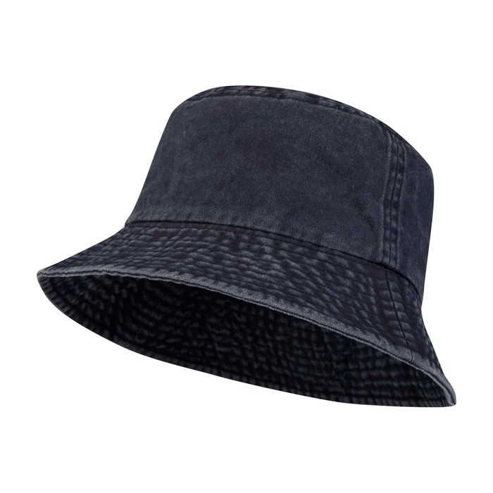 Sombrero tipo bob de algodón lavado con diseño atemporal 245 g/m2 color azul marino