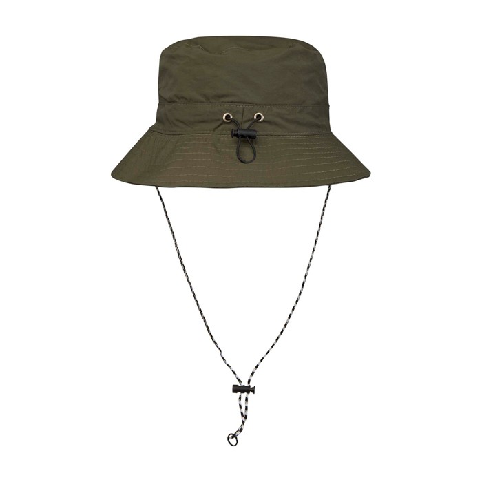 Sombrero tipo bob de nailon con diseño plegable 100 g/m2 color verde oscuro segunda vista trasera