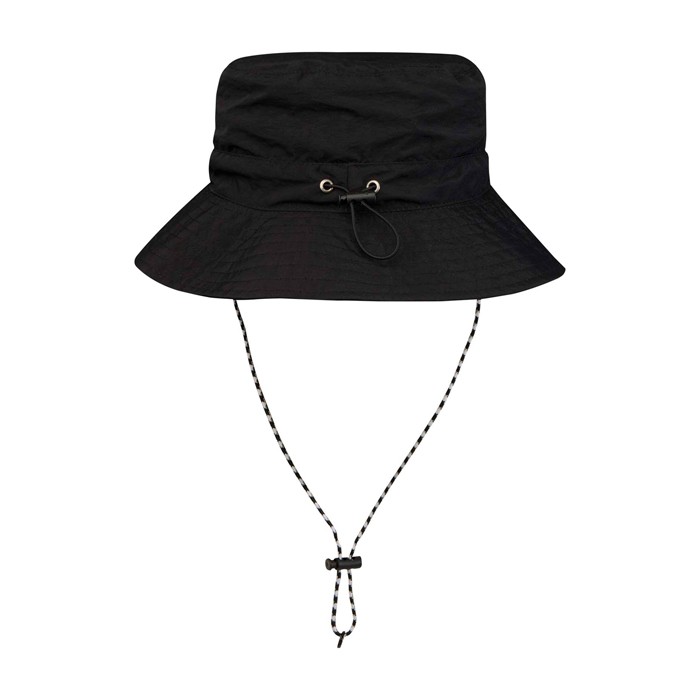 Sombrero tipo bob de nailon con diseño plegable 100 g/m2 color negro segunda vista trasera