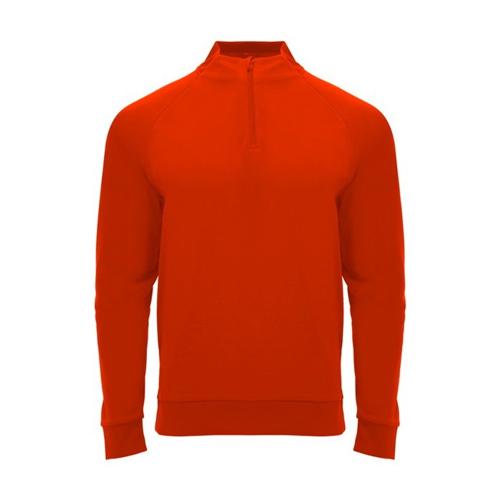 Sudadera de poliéster con media cremallera 200 g/m2 Roly Direct Epiro color rojo segunda vista