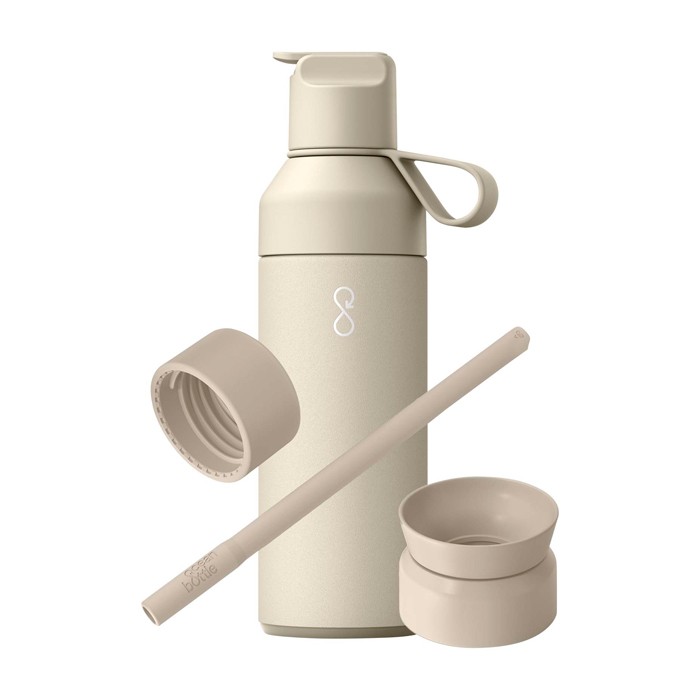 Botella con sistema de tapa modular y 3 tapas intercambiables 500ml Ocean Bottle color arena Botella con sistema de tapa modular y 3 tapas intercambiables 500ml Ocean Bottle color arena