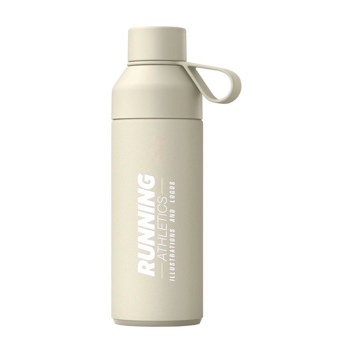 Botella con sistema de tapa modular y 3 tapas intercambiables 500ml Ocean Bottle color arena vista impresa logo 2 Botella con sistema de tapa modular y 3 tapas intercambiables 500ml Ocean Bottle color arena vista impresa logo 2