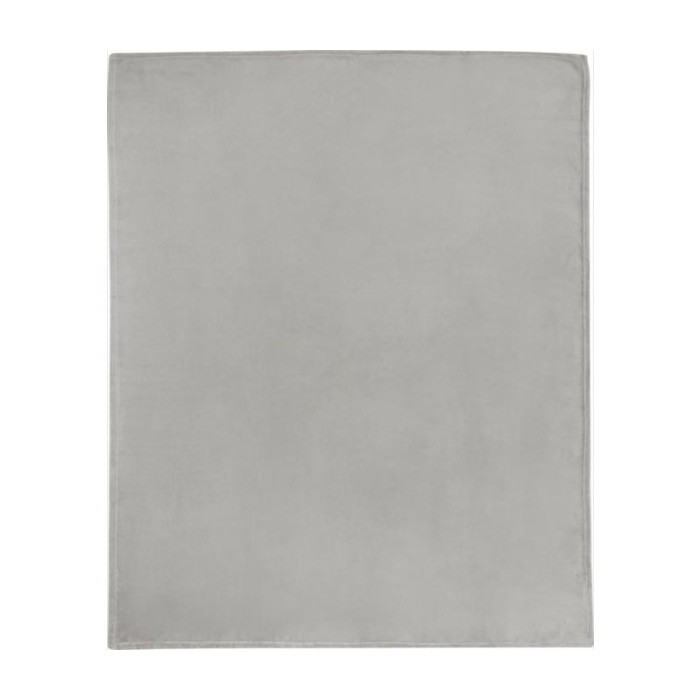 Manta de tejido polar RPET 240 g/m2 color gris segunda vista frontal
