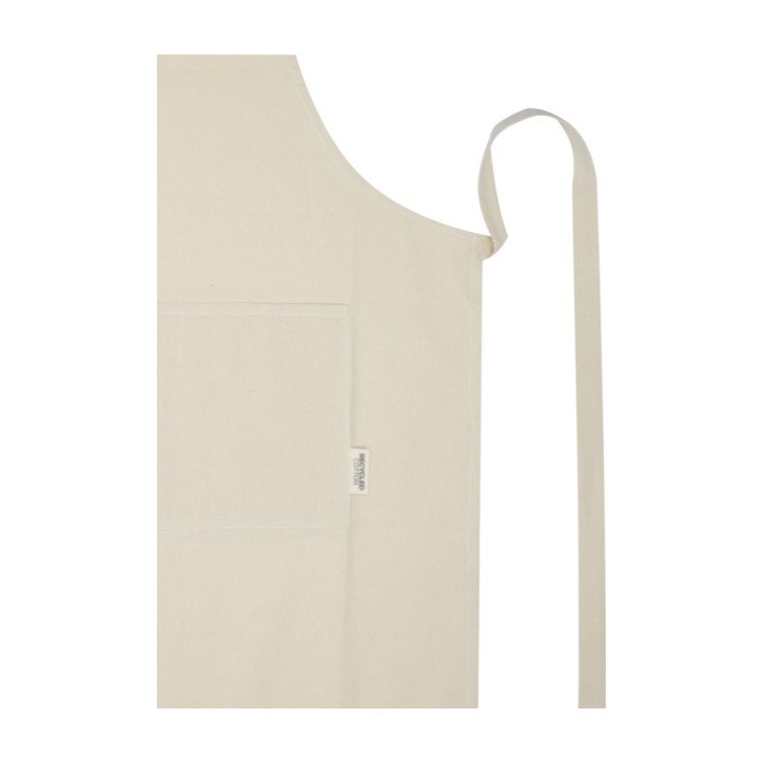 Delantal de algodón reciclado con cinta de cuello de color 200 g/m2 color negro vista detalle 1 Delantal de algodón reciclado con cinta de cuello de color 200 g/m2 color negro vista detalle 1