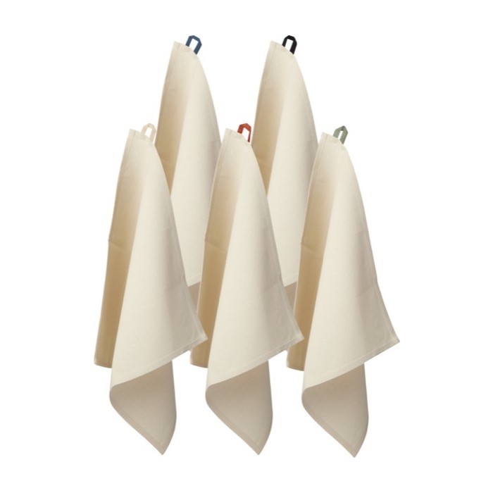 Paño de cocina de algodón reciclado con asa de color 200 g/m2 color negro segunda vista varios colores