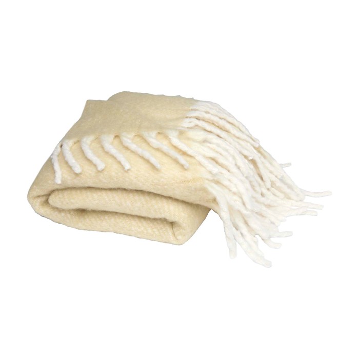 Manta extra suave y cálida de poliéster reciclado 125 x 150 cm color beige segunda vista Manta extra suave y cálida de poliéster reciclado 125 x 150 cm color beige segunda vista