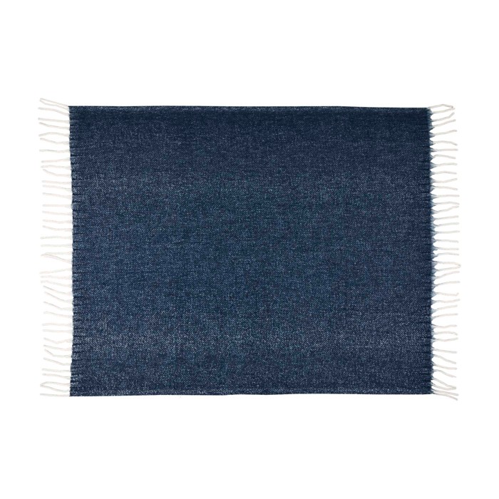 Manta extra suave y cálida de poliéster reciclado 125 x 150 cm color azul oscuro segunda vista frontal Manta extra suave y cálida de poliéster reciclado 125 x 150 cm color azul oscuro segunda vista frontal