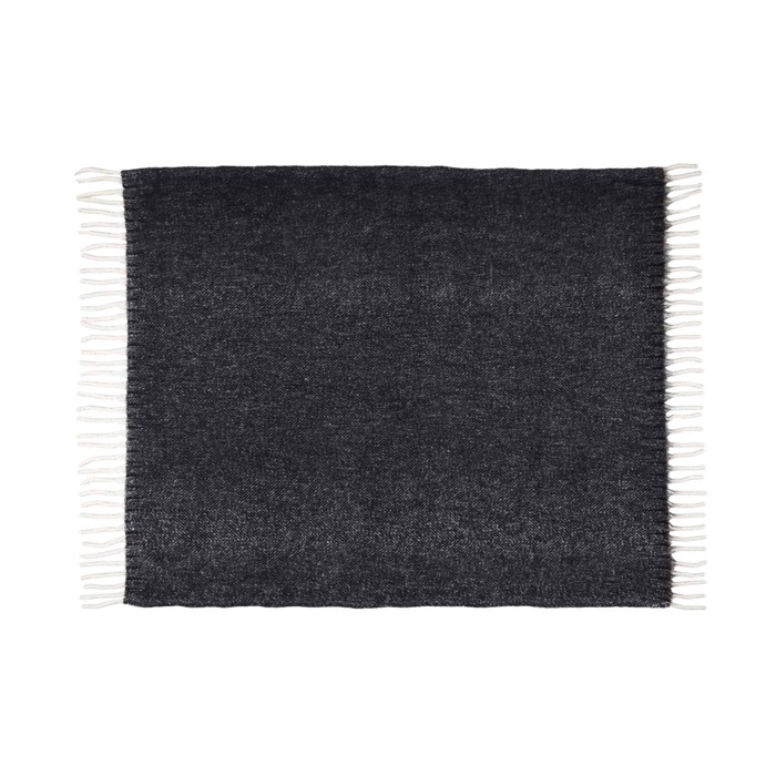 Manta extra suave y cálida de poliéster reciclado 125 x 150 cm color negro segunda vista frontal Manta extra suave y cálida de poliéster reciclado 125 x 150 cm color negro segunda vista frontal