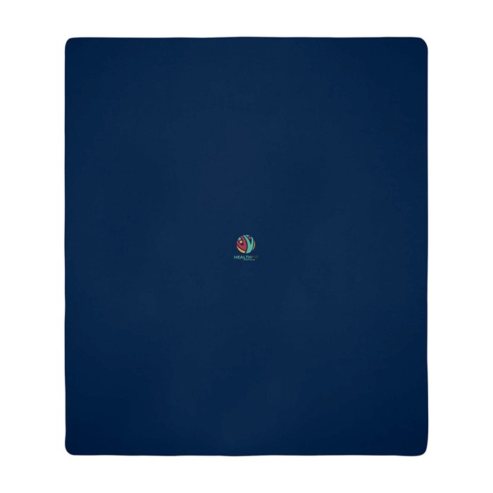 Manta de cuadros de felpa con bolsa de transporte 200 g/m2 color azul marino