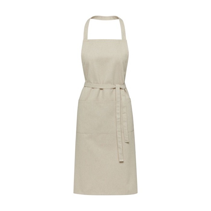 Delantal de materiales reciclados con dos bolsillos 240 g/m2 color marfil