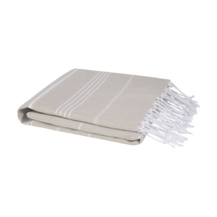 Toalla de algodón tipo hammam ligera y absorbente 150 g/m² color beige