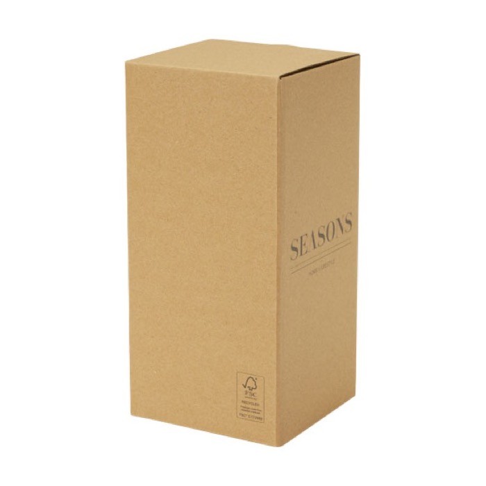 Tarro grande de vidrio para alimentos con tapa de bambú 940ml color natural segunda vista con caja