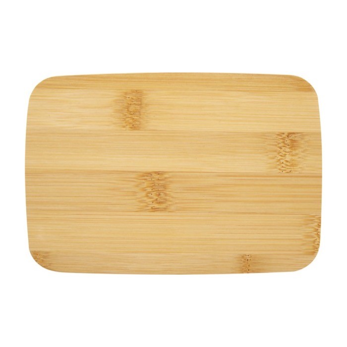 Fiambrera de plástico reciclado con tapa de bambú 500ml color blanco segunda vista frontal Fiambrera de plástico reciclado con tapa de bambú 500ml color blanco segunda vista frontal