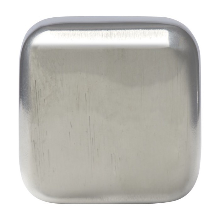 Juego de 4 cubitos de hielo reutilizables de acero inoxidable color plateado segunda vista frontal