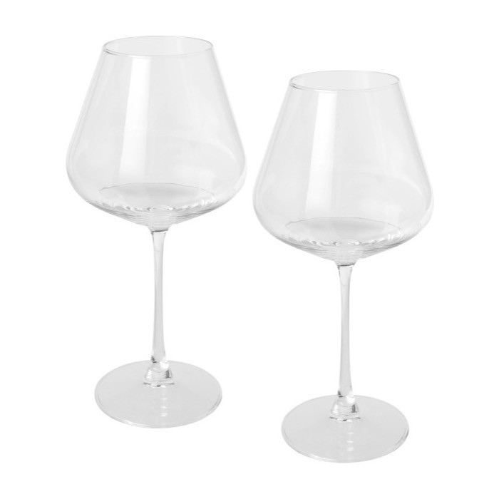 Set de dos copas de vino elegantes con base ancha 680ml color transparente segunda vista