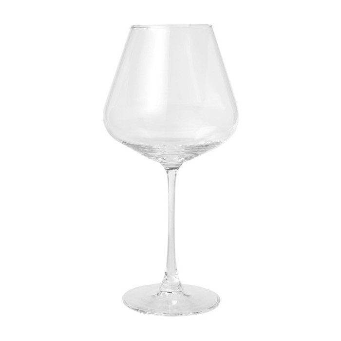 Set de dos copas de vino elegantes con base ancha 680ml color transparente segunda vista frontal