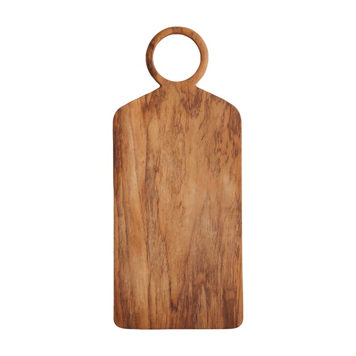 Tabla de cortar hecha a mano con la raíz de un árbol de teca color madera