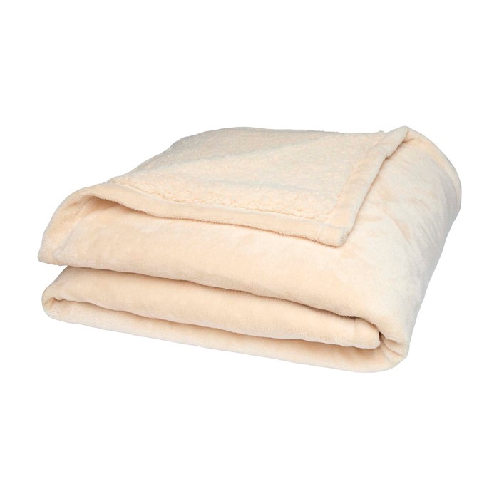 Manta de sherpa reciclada con tacto agradable y cómodo 126 x 152 cm color marfil segunda vista Manta de sherpa reciclada con tacto agradable y cómodo 126 x 152 cm color marfil segunda vista