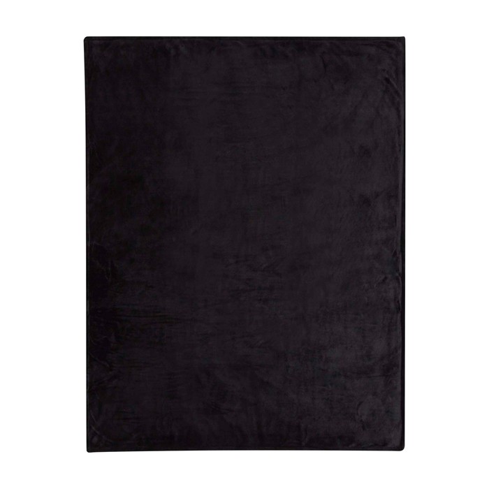 Manta de sherpa reciclada con tacto agradable y cómodo 126 x 152 cm color negro tercera vista frontal Manta de sherpa reciclada con tacto agradable y cómodo 126 x 152 cm color negro tercera vista frontal