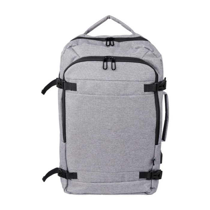 Mochila para portátil antirrobos de poliéster con puerto USB-A 17'' color gris claro primera vista Mochila para portátil antirrobos de poliéster con puerto USB-A 17'' color gris claro primera vista