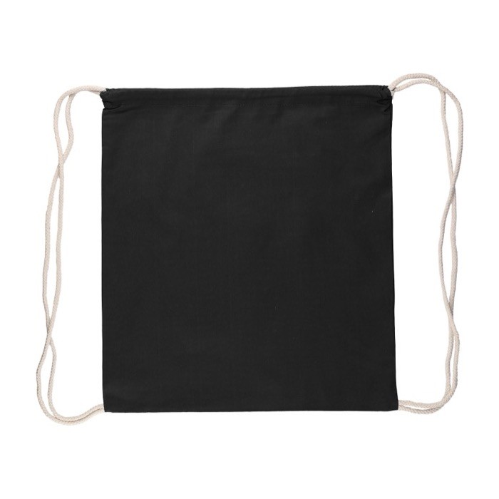 Mochila de cuerdas de algodón de colores Oeko-Tex® 140g/m2 color negro primera vista Mochila de cuerdas de algodón de colores Oeko-Tex® 140g/m2 color negro primera vista