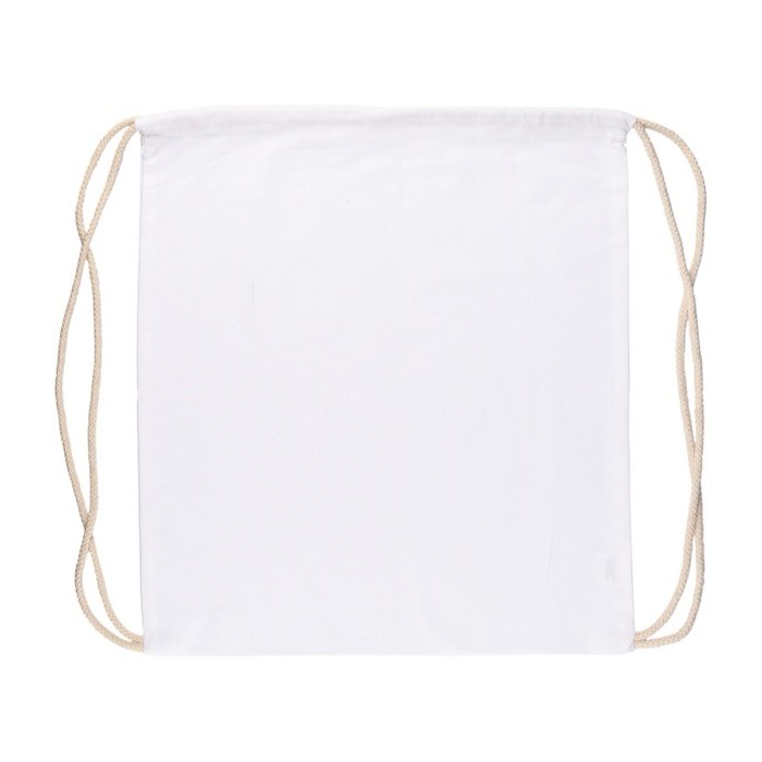 Mochila de cuerdas de algodón de colores Oeko-Tex® 140g/m2 color blanco primera vista Mochila de cuerdas de algodón de colores Oeko-Tex® 140g/m2 color blanco primera vista