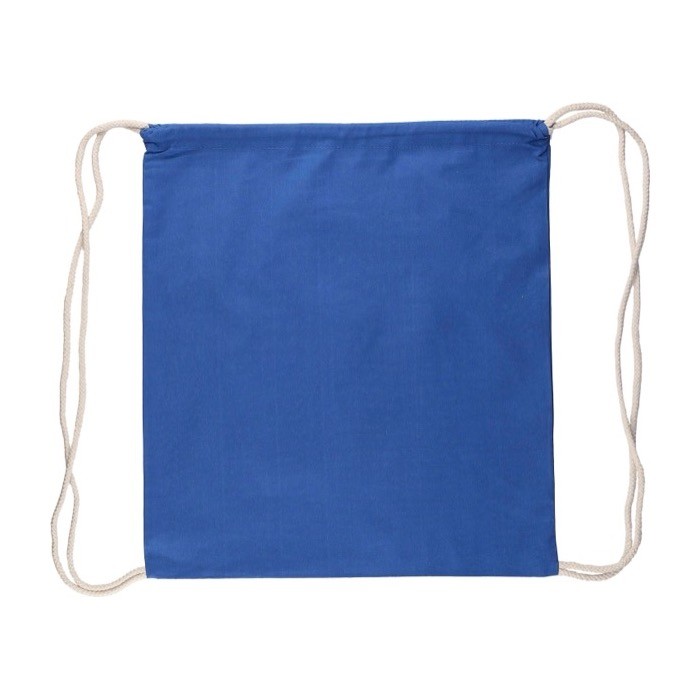 Mochila de cuerdas de algodón de colores Oeko-Tex® 140g/m2 color azul primera vista Mochila de cuerdas de algodón de colores Oeko-Tex® 140g/m2 color azul primera vista