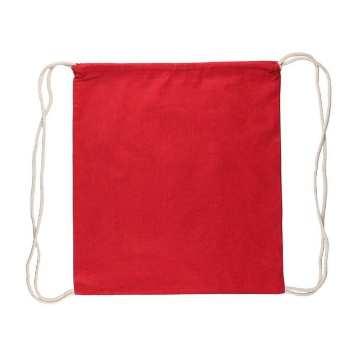 Mochila de cuerdas de algodón de colores Oeko-Tex® 140g/m2 color rojo primera vista Mochila de cuerdas de algodón de colores Oeko-Tex® 140g/m2 color rojo primera vista