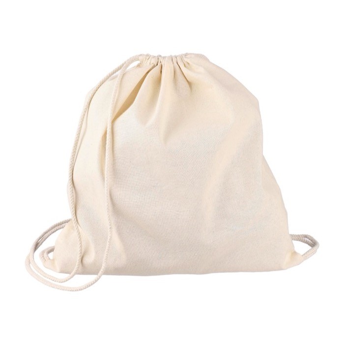 Mochila de cuerdas de algodón natural Oeko-Tex® 150g/m2 segunda vista Mochila de cuerdas de algodón natural Oeko-Tex® 150g/m2 segunda vista