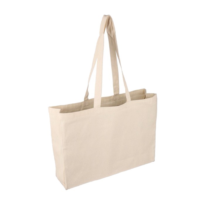 Bolsa de la compra de algodón natural Oeko-Tex® 220 g/m2 segunda vista Bolsa de la compra de algodón natural Oeko-Tex® 220 g/m2 segunda vista