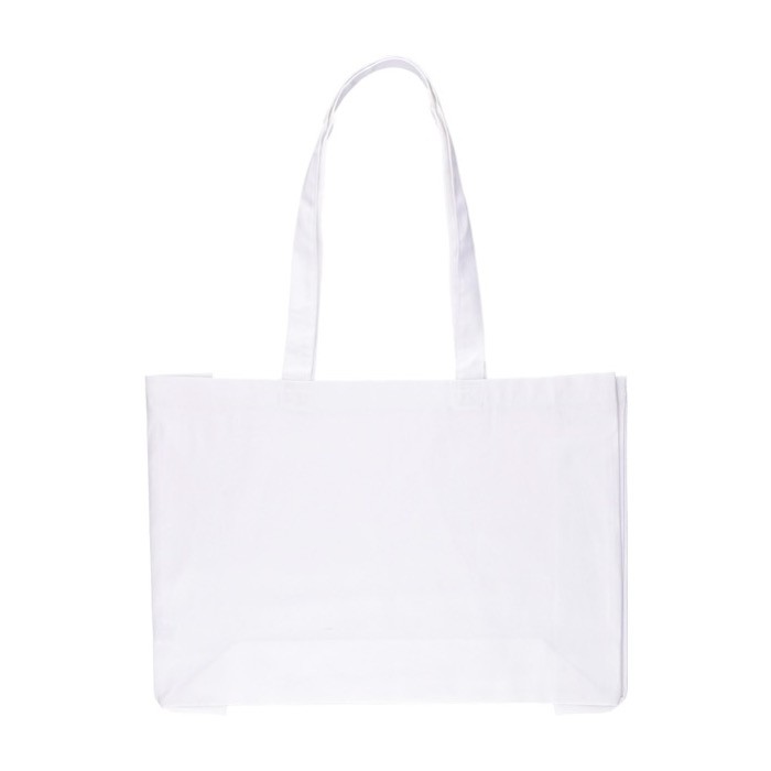 Bolsa de la compra de algodón de colores Oeko-Tex® 220 g/m2 color blanco primera vista Bolsa de la compra de algodón de colores Oeko-Tex® 220 g/m2 color blanco primera vista