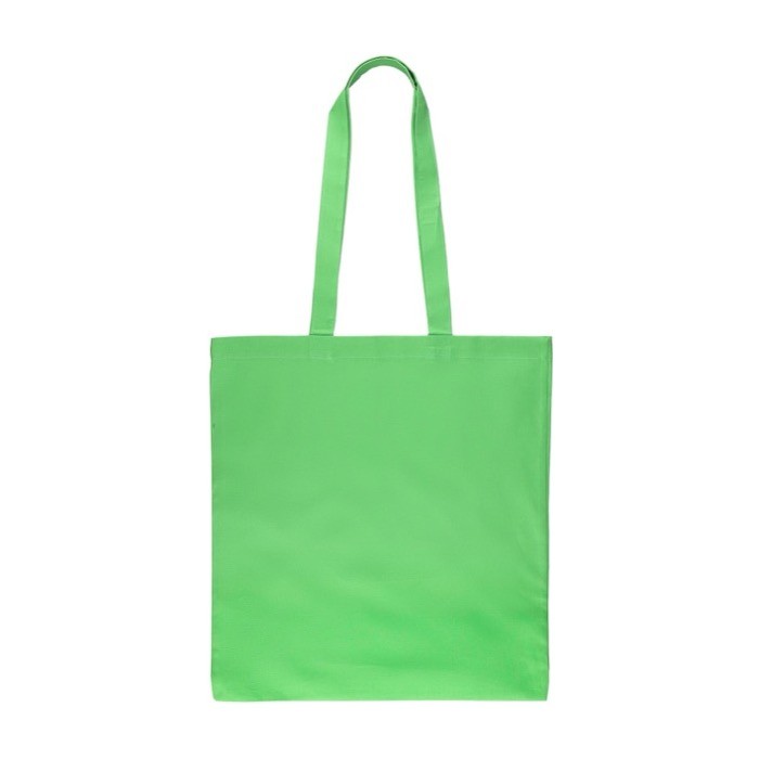 Bolsa de la compra de algodón de colores Oeko-Tex® 140 g/m2 color verde primera vista Bolsa de la compra de algodón de colores Oeko-Tex® 140 g/m2 color verde primera vista