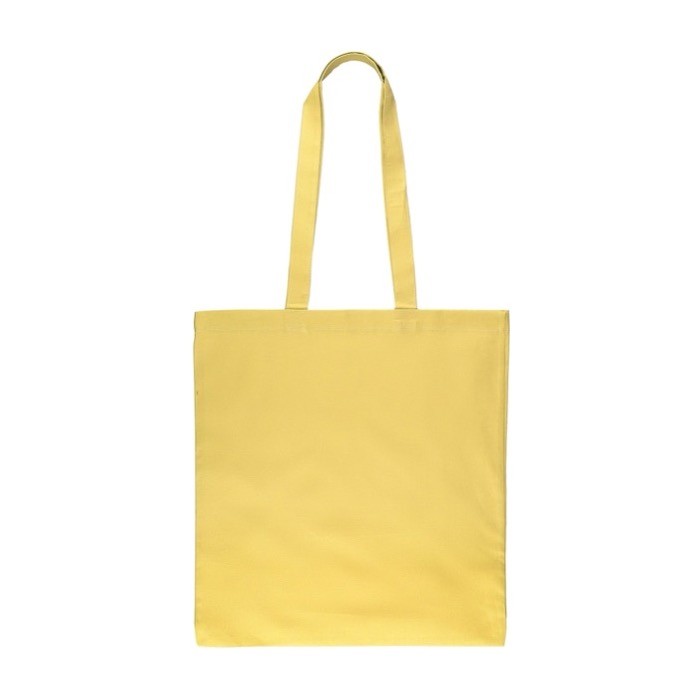 Bolsa de la compra de algodón de colores Oeko-Tex® 140 g/m2 color amarillo primera vista Bolsa de la compra de algodón de colores Oeko-Tex® 140 g/m2 color amarillo primera vista