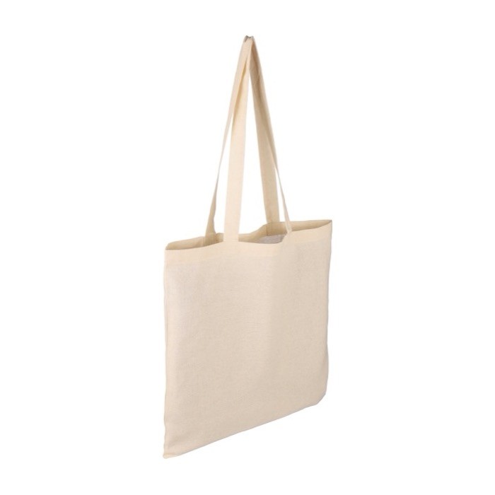 Bolsa de la compra de algodón natural Oeko-Tex® 140 g/m2 segunda vista Bolsa de la compra de algodón natural Oeko-Tex® 140 g/m2 segunda vista