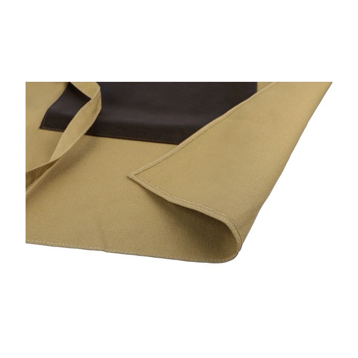 Delantal ajustable de lona con un bolsillo delantero de cuero cuarta vista