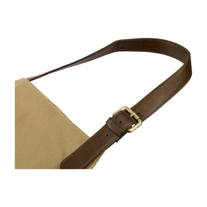 Delantal ajustable de lona con un bolsillo delantero de cuero quinta vista