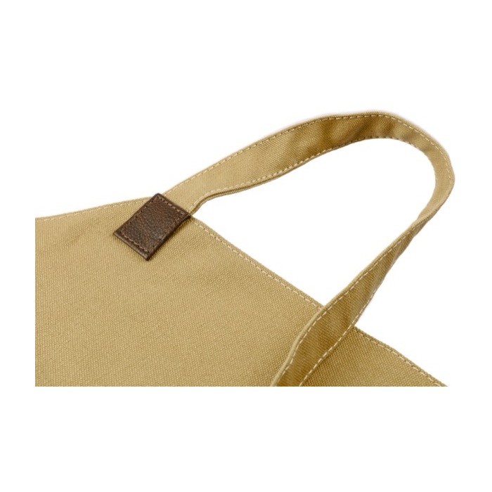 Delantal ajustable de lona con un bolsillo delantero de cuero sexta vista