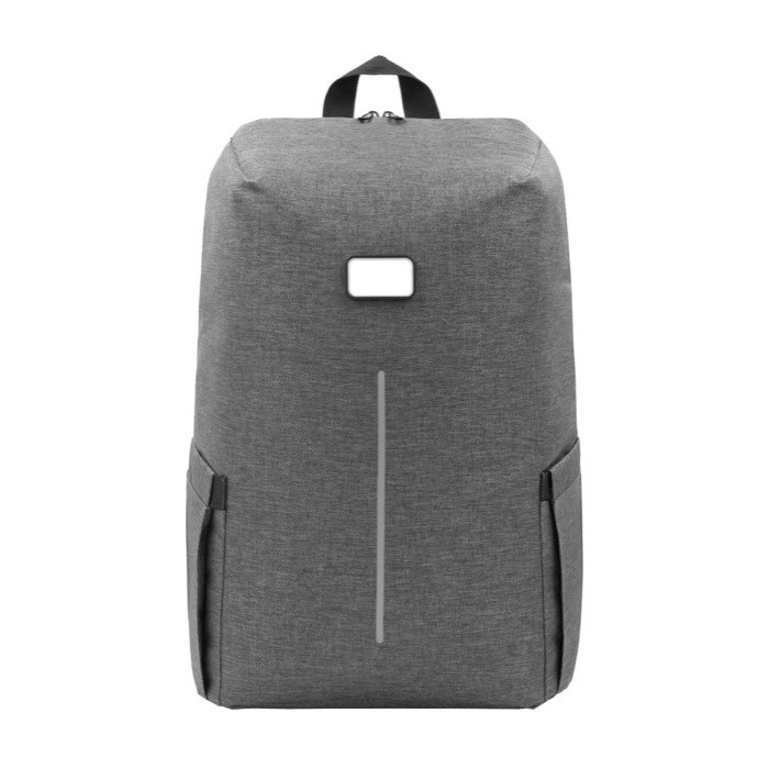 Mochila para portátil de poliéster reciclado repelente al agua 16'' color gris primera vista Mochila para portátil de poliéster reciclado repelente al agua 16'' color gris primera vista