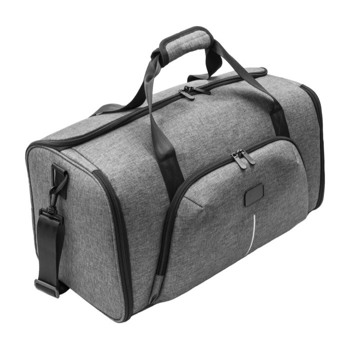 Bolsa para viaje de poliéster reciclado y correa para trolley cuarta vista Bolsa para viaje de poliéster reciclado y correa para trolley cuarta vista