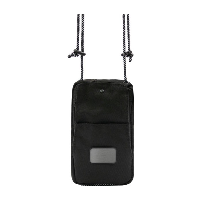 Bandolera de poliéster reciclado con correa ajustable BrandCharger color negro primera vista Bandolera de poliéster reciclado con correa ajustable BrandCharger color negro primera vista